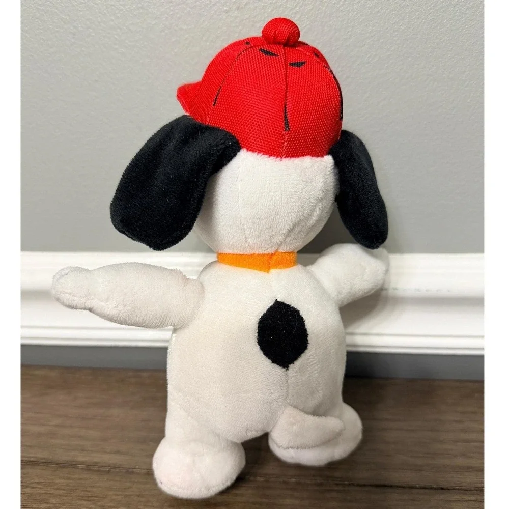 Peanuts Snoopy Plush Red Hat Orange Collar Stuffed Animal Toy 8 Inch Rare Dog
